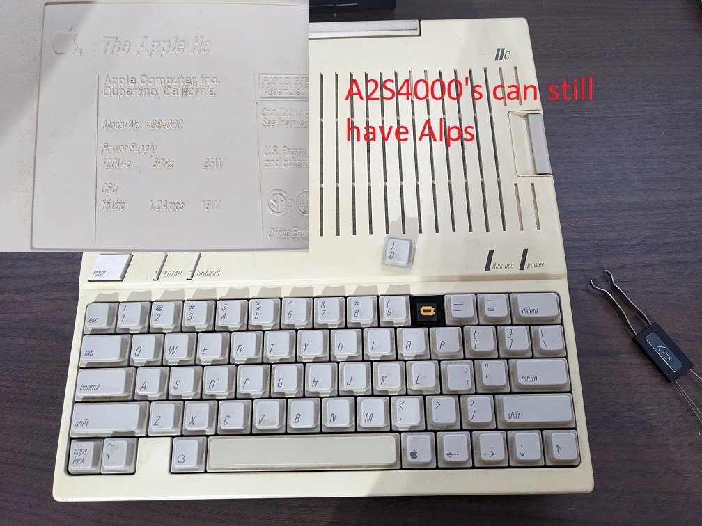 PSA - A2S4000 Apple IIc can still have the good Alps keys
